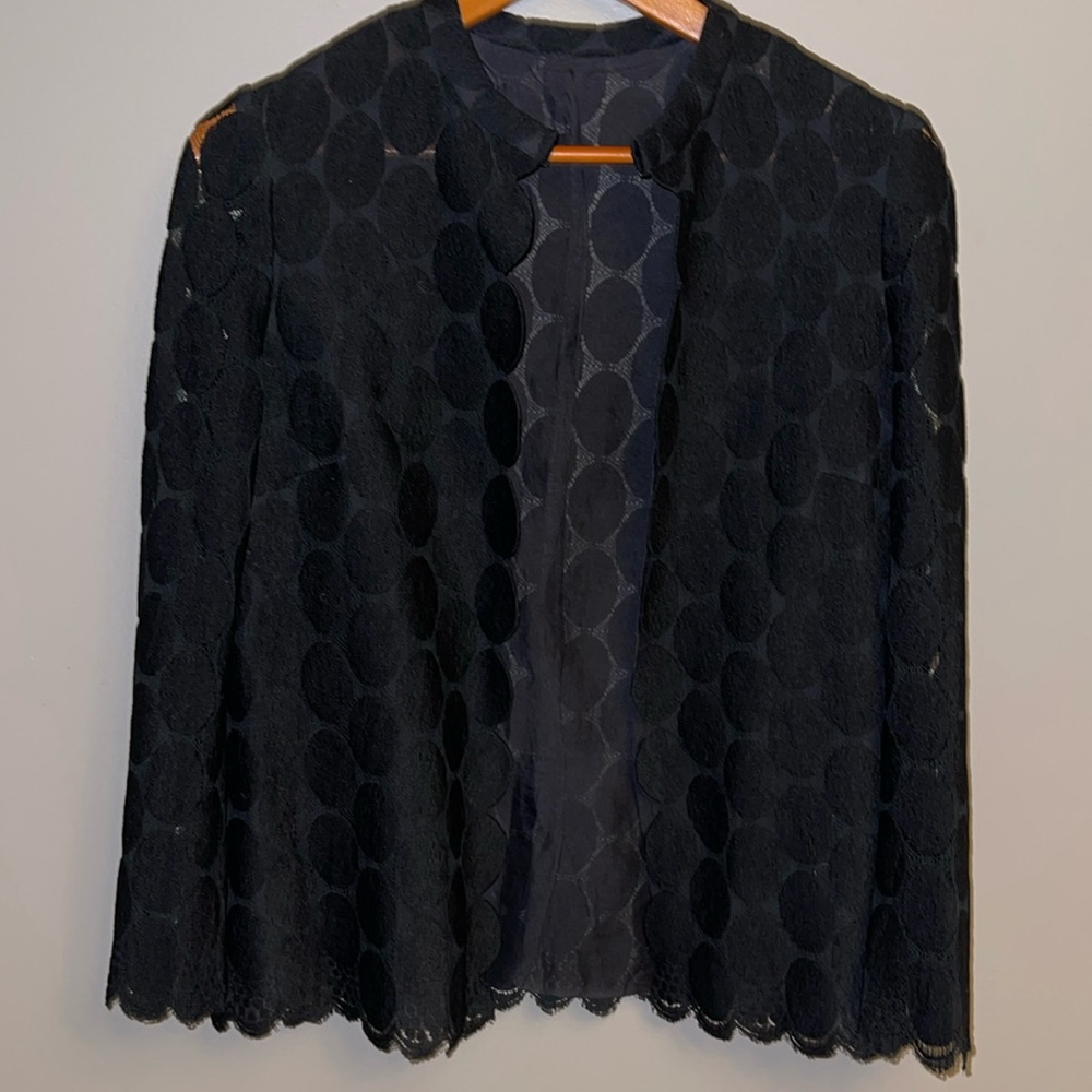 VINTAGE | Black Dotted Lace Cardigan - sz S/M